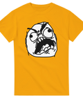 Ikonisk Rage Guy illustration för meme-älskare på en orange t-shirt