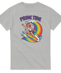 Humoristiskt regnbågsmotiv för surfälskare och Pride – gråmelerad t-shirt