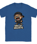 Asfräck Blåmelerad t-shirt med aggressivt humormotiv i grafisk vectorstil