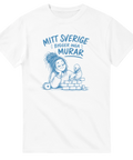 Handritad illustration av kvinna som plockar isär en mur – politisk t-shirt