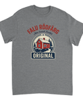 Vintage inspirerat tryck av svensk idyll på mörkgrå t-shirt