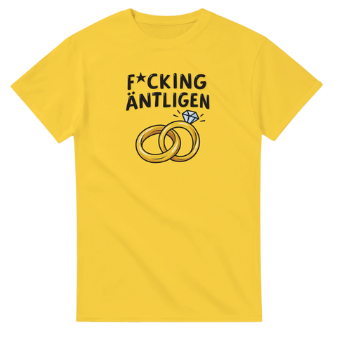 T-shirt med förlovningsringar och texten F*cking äntligen