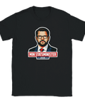 Illustration av Jimmie Åkesson i kampanjstil på en svart t-shirt