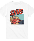 Retro seriefigur i fåtölj med texten SNUS – grafisk t-shirt