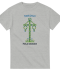 Svensk midsommarstång i minimalistisk illustration – t-shirt med roligt citat
