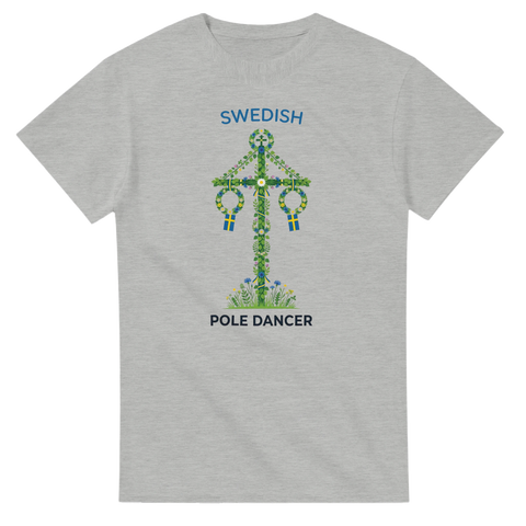 Svensk midsommarstång i minimalistisk illustration – t-shirt med roligt citat