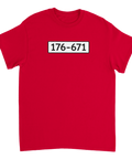 Klassiskt fångnummer 176-671 i grafiskt tryck – retro t-shirt