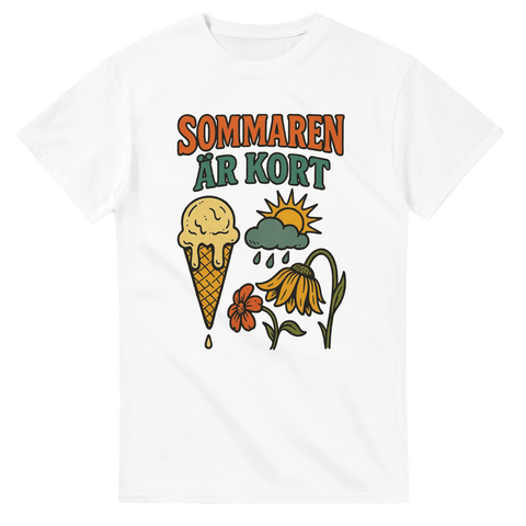 Sommaren är kort t-shirt i retrofärger