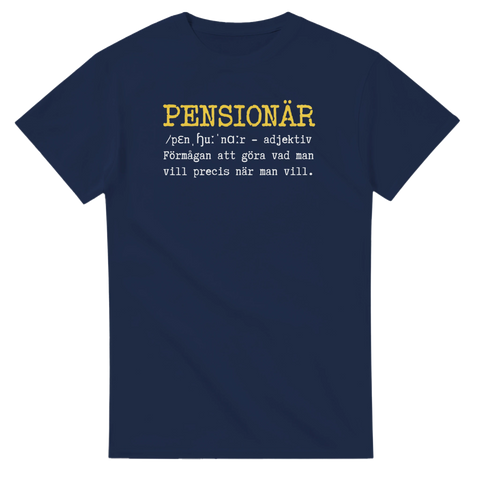 Textbaserat tryck om pensionärslivet i vintage-stil – rolig t-shirt