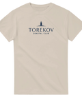Skandinavisk minimalism med marint Torekov-motiv – beige t-shirt