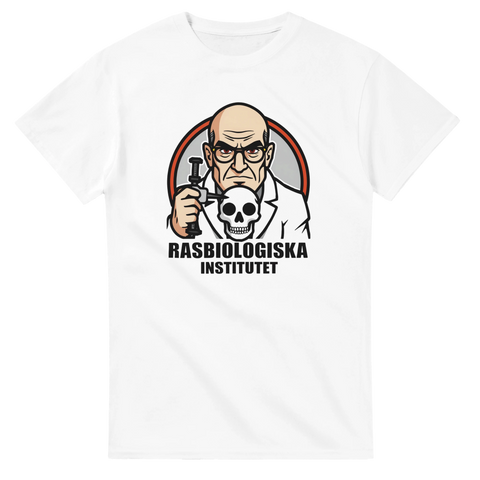 Grafisk illustration av en läkare med dödskalle – historisk t-shirt