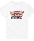 Kaxig grafisk illustration av tre arga grisar – t-shirt med attityd