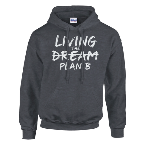 Favorit Mörkgrå melerad hoodie med statement-design för en ärlig livsstil