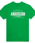 Grön t-shirt med texten Andersson – A Family of Originals