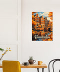 Poster Hamsterdam med text och grafisk design