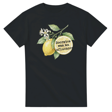Botanisk illustration av citroner med citat om Sokrates – grafisk t-shirt