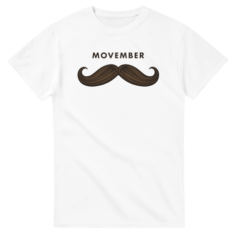 Klassiskt brunt mustasch-motiv med texten Movember – grafisk t-shirt