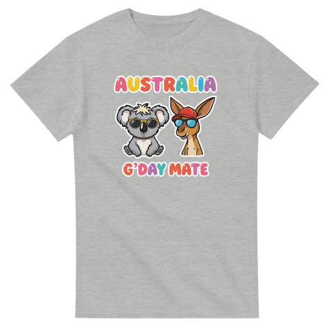 Australiensisk humor t-shirt känguru koala G'day Mate text