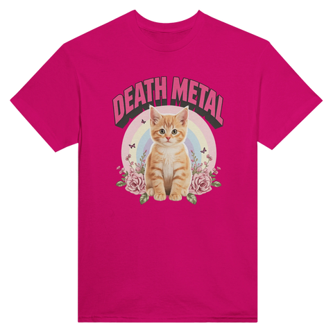 Rolig t-shirt med motiv av kattunge och texten Death Metal