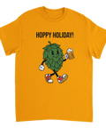 Retro illustration av en gående humlekotte med ölglas på en gul t-shirt