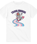 Vit t-shirt med färgglatt HBTQ-motiv föreställande en astronaut i rymden