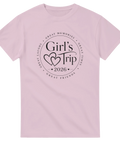 Stilrent tryck för tjejresa med hjärtillustration och årtal – rosa t-shirt