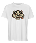 Vit oversized t-shirt med Billy Badger – arg grävling som röker cigarr