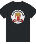 Svart t-shirt med ett cirkulärt statement-motiv för matälskare