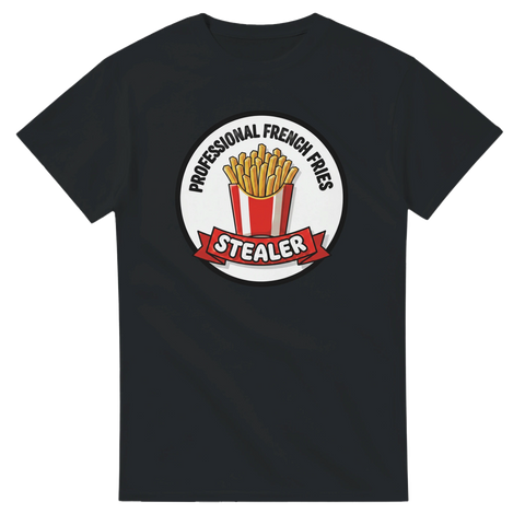 Svart t-shirt med ett cirkulärt statement-motiv för matälskare