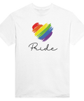 Penseldragat regnbågshjärta med texten Pride – grafisk t-shirt för kärlek