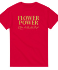 Kaxig t-shirt med text i guld på röd bakgrund för humor