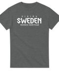 Nordisk mytologi design med texten Viking Sweden – gråmelerad t-shirt