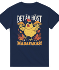 Retro design med höstlöv och svampmotiv – rolig t-shirt för svampplockare