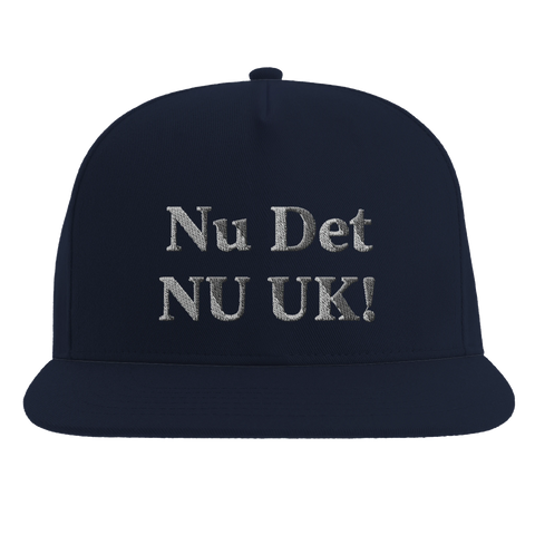 Snapback-keps med Nu Det Nuuk broderat motiv – helfärgad marinblå design