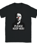 Svart t-shirt med kaxig statement-design föreställande känd klimataktivist