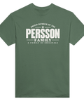 Olivgrön t-shirt med texten Persson – A Family of Originals