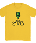 Ikonisk spelkristall i demonisk stil för gamers – gul t-shirt