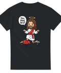 Satirisk t-shirt med Jesus-meme och kaxigt citat – rolig present