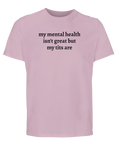 Rolig t-shirt mental hälsa humor bröst citat