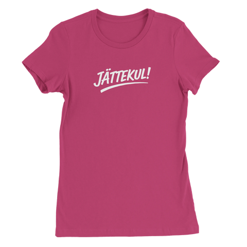 Ceriserosa t-shirt med textbaserad design och lekfull framtoning