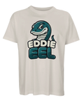 Illustrerad t-shirt med en kaxig ål och texten Eddie Eel