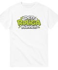 Retro textdesign för Den roliga mannen på en vit t-shirt