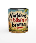 Mugg med texten Världens bästa brorsa och tecknade åsnor.