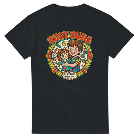 Mörk humor t-shirt med retro tryck i klassisk förpackningsstil