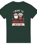 Illustration av tomtefar och tomtemor med kärleksfullt citat – grafisk t-shirt