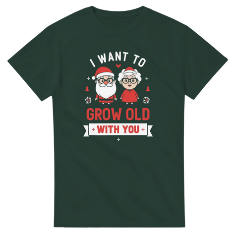 Illustration av tomtefar och tomtemor med kärleksfullt citat – grafisk t-shirt