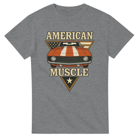 T-shirt med muskelbil och texten American Muscle