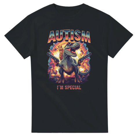 Autism I’m Special t-shirt med dinosaurie och explosion