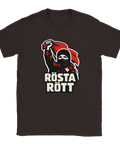 Brun t-shirt med kraftfullt politiskt motiv och tydlig attityd