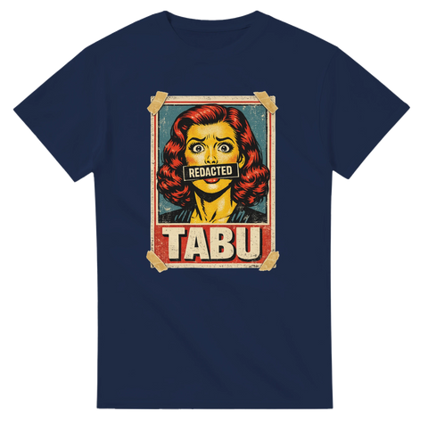 T-shirt med retroillustration och censurtema